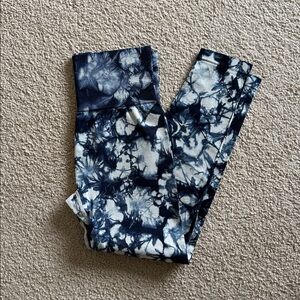 Blue and White Tie-Dye Leggings